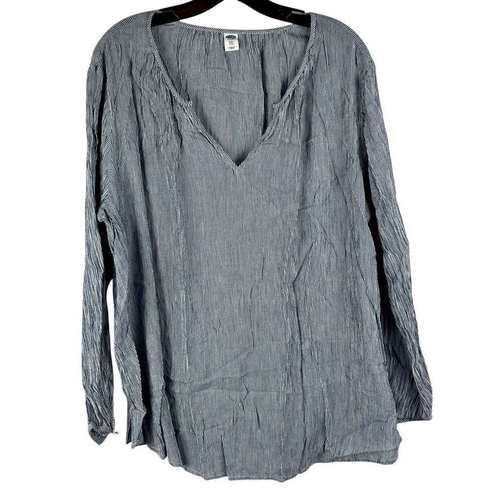Old Navy Striped V-neck Blouse XXL